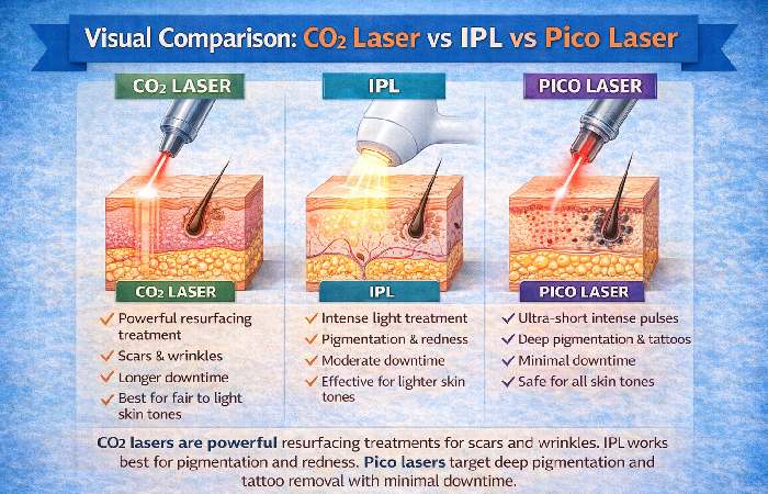 co2 laser vs ipl vs pico laser