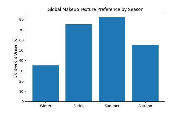 Global Makeup Texture Preference by Season