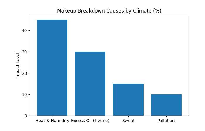 makeup breakdown causes by climate