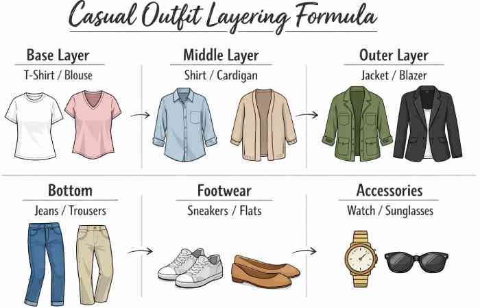 casual outfit layering formula