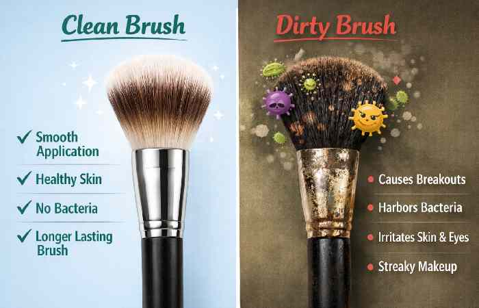 why dirty makeup brushes are bad for skin