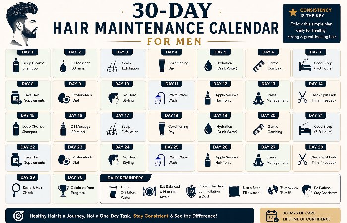 hair maintenance calendar for men
