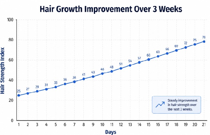 hair growth improvement over 3 weeks