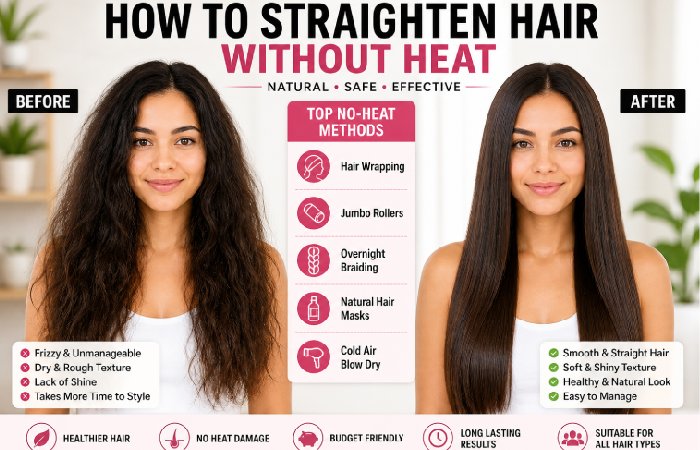 natural ways to straighten hair without heat